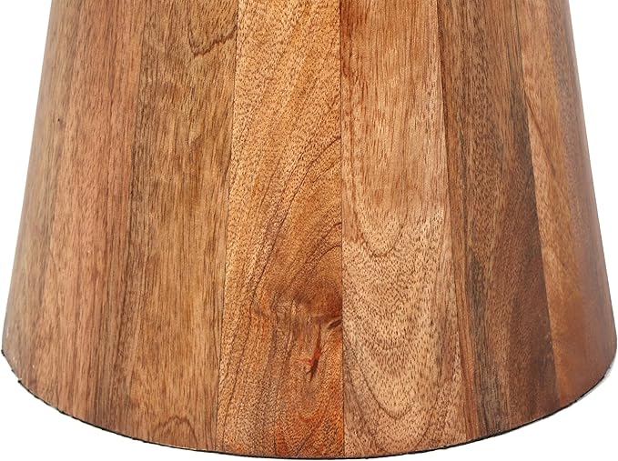 Christopher Knight Home Laveer Wood End Table, Indoor Round Side Table, Small Drink Table, Modern Solid Wood Accent Table Coffee Table for Living Room Bedroom or Small Spaces, Gold+Honey