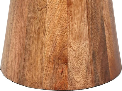 Christopher Knight Home Laveer Wood End Table, Indoor Round Side Table, Small Drink Table, Modern Solid Wood Accent Table Coffee Table for Living Room Bedroom or Small Spaces, Gold+Honey