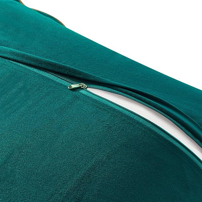 MONDAY MOOSE Decorative Throw Pillow Covers Cushion Cases, Set of 2 Soft Velvet Scalloped Wavy Edge Designs, Mix and Match for Home Decor, Pillow Inserts Not Included (Coral/Dark Teal, 18x18 inch)