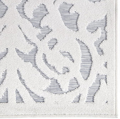 My Texas House Lady Bird Area Rug 5.2x7.6 Indoor Outdoor, Natural Harbor Blue