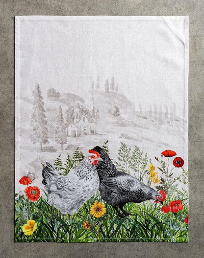 Maison d'Hermine Dish Towels 100% Cotton Absorbent Basse Cour Set of 3 Spring Summer