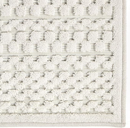 My Texas House Quail Hallow Rug 1.11x7.6 Runner High-Low Geometric Indoor Outdoor, Natural