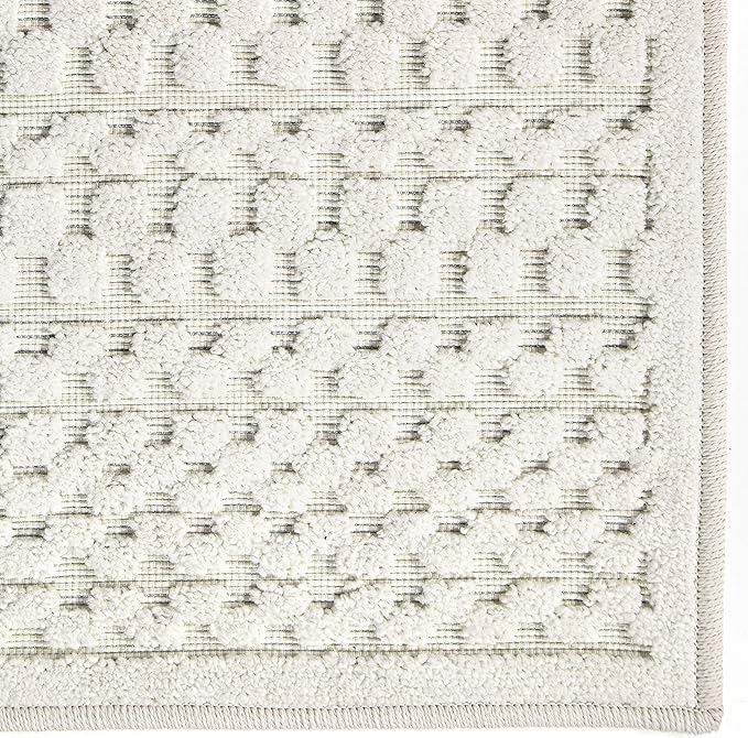 My Texas House Quail Hallow Rug 5.2x7.6 Geometric High-Low Indoor Outdoor, Natural