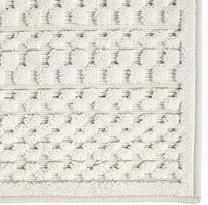 My Texas House Quail Hallow Rug 5.2x7.6 Geometric High-Low Indoor Outdoor, Natural
