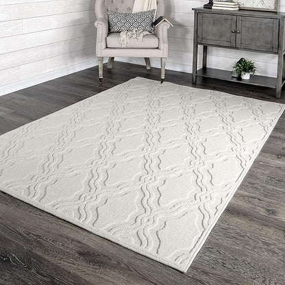 My Texas House Cotton Blossom Area Rug 7.9x10.10 Indoor Outdoor, Natural
