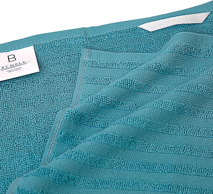 Premium Kitchen Towels 6 Pack Large Cotton Flat Terry Absorbent Tea Towels with Hanging Loop Aqua 20x28