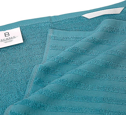 Premium Kitchen Towels 6 Pack Large Cotton Flat Terry Absorbent Tea Towels with Hanging Loop Aqua 20x28