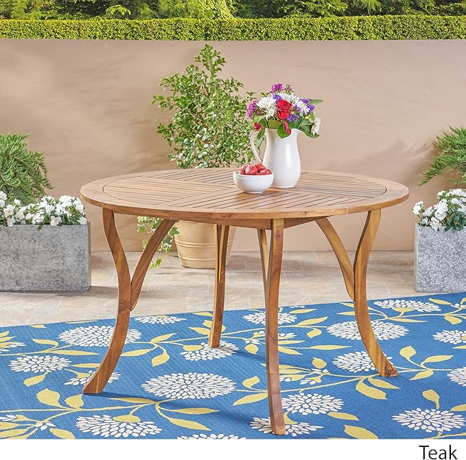 Christopher Knight Home Adn Outdoor 47" Round Acacia Wood Dining Table, Teak