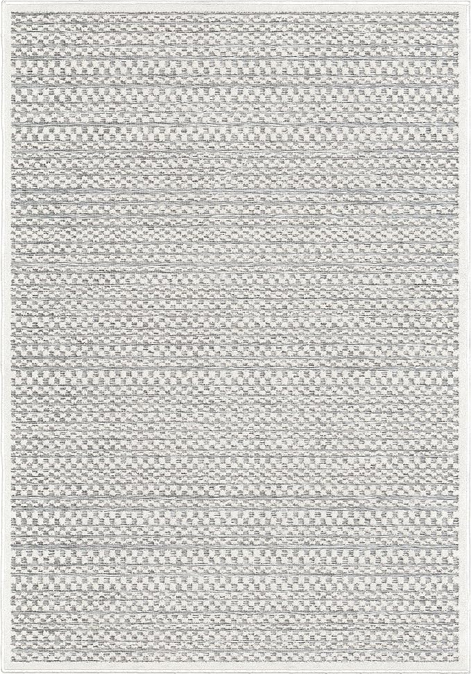 Orian My Texas House Boucle Quail Hallow Rug 5.2x7.6 Indoor Outdoor, Natural Grey