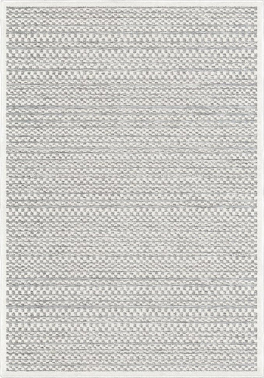 Orian My Texas House Boucle Quail Hallow Rug 5.2x7.6 Indoor Outdoor, Natural Grey