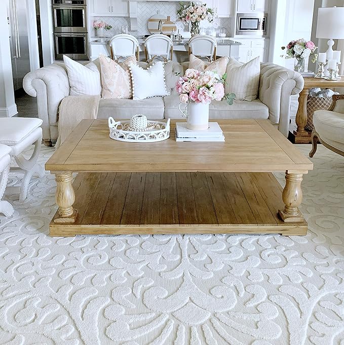 My Texas House Bluebonnets Area Rug 3.11x5.5 Indoor Outdoor, Natural