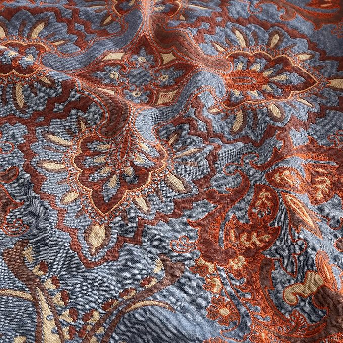 Boho Throw Blanket 100% Cotton Woven Ultra Soft 4-Layer Muslin Quilt Farmhouse Bed Blanket Cover 60"x80", Vintage Floral