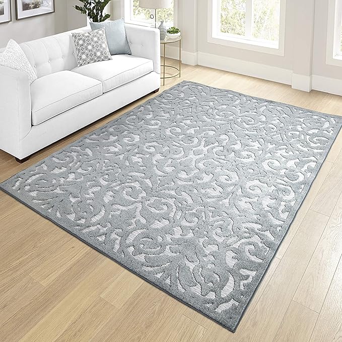 My Texas House Lady Bird Area Rug 7.9x10.10 Indoor Outdoor, Harbor Blue