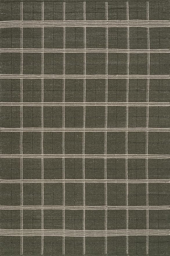 Rugs USA x Nate Berkus Downing Plaid Wool Cozy Area Rug, 9' 6" x 13' 6", Green