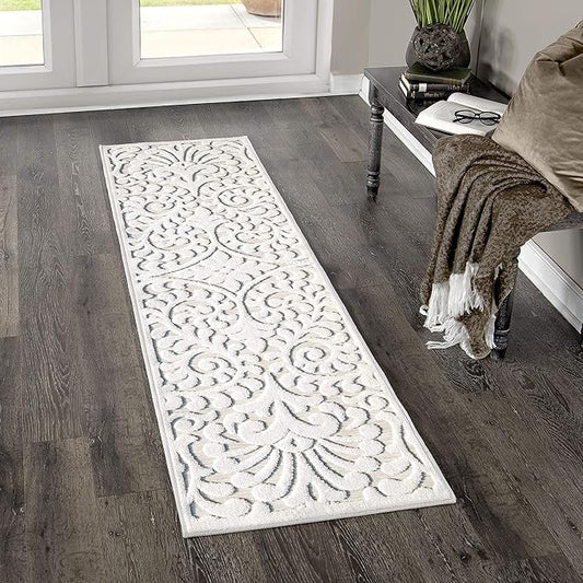 My Texas House Bluebonnets Runner Rug 1.11x7.6 Indoor Outdoor, Natural Driftwood