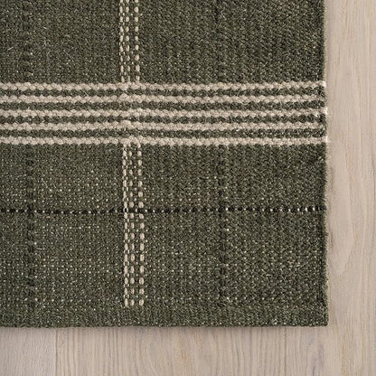 Rugs USA x Nate Berkus Downing Plaid Wool Cozy Area Rug, 9' 6" x 13' 6", Green