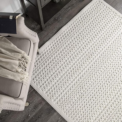 My Texas House Quail Hallow Rug 3.11x5.5 Rectangle High-Low Geometric Indoor Outdoor, Natural