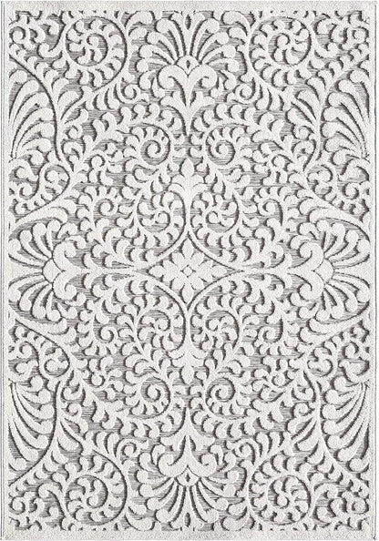 My Texas House Bluebonnets Area Rug 7.9x10.10 Indoor Outdoor, Natural Grey