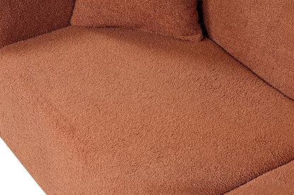 Christopher Knight Home Sabbo 87.50" Curved Oversized 2 Seater Sofa, Upholstered Couch Chair, Soft Seating Lounge Sofa Chair, Cozy Loveseat with Armrest, Reading Sofa for Living Room Home Rest, Orange