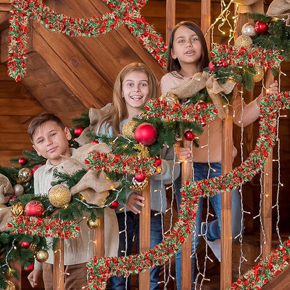 50 Ft Christmas Tinsel Garland Thick Tinsel Garland Xmas Tree Decorations Metallic Tinsel Twist Garland for Christmas, Birthday, Party Decor Indoor Outdoor Party Supplies