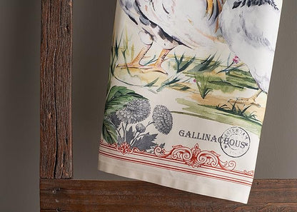 Maison d'Hermine Campagne 100% Cotton Kitchen Towels Basse Cour Set of 2 Absorbent Tea Bar Towels