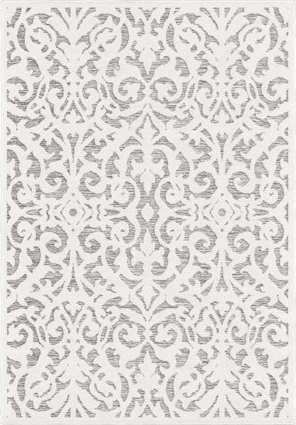 My Texas House Lady Bird Area Rug 3.11x5.5 Indoor Outdoor, Natural Grey