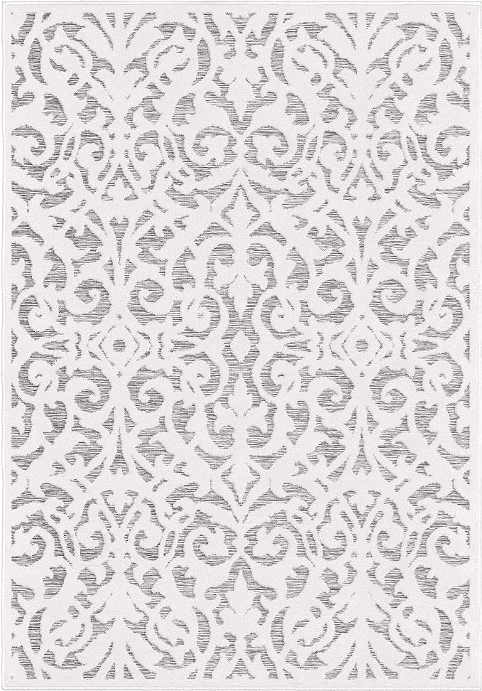 My Texas House Lady Bird Area Rug 5.2x7.6 Indoor Outdoor, Natural Grey