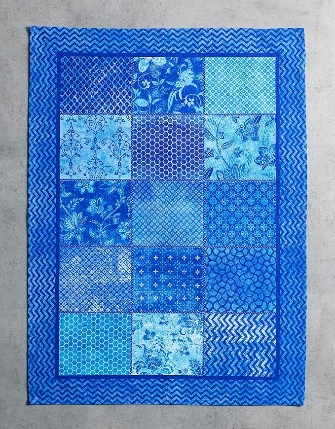 Maison d'Hermine Dish Towels 100% Cotton Absorbent Indigo Love Set of 3 Spring Summer