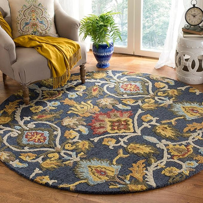 SAFAVIEH Blossom Collection Accent Rug - 2'3" x 4', Green & Multi, Handmade Wool, Ideal for High Traffic Areas in Entryway, Living Room, Bedroom (BLM402B)