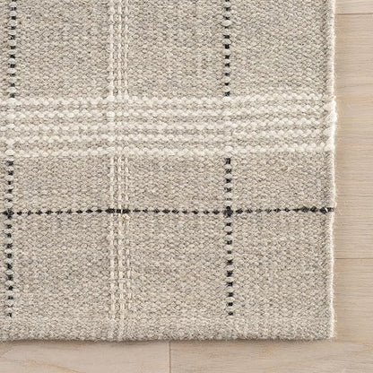 Rugs USA x Nate Berkus Downing Plaid Wool Cozy Area Rug, 9' 6" x 13' 6", Grey