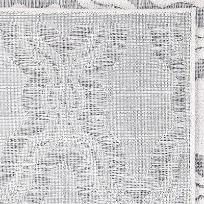 My Texas House Cotton Blossom Rug 7.9x10.10 Rectangle High-Low Geometric Indoor Outdoor, Natural Grey